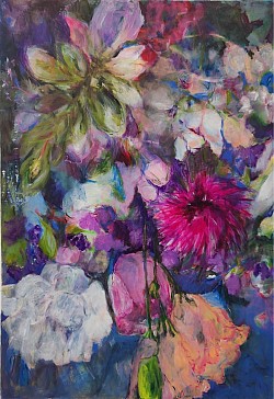 Bild 14: Blumenstrauß blau 100x70cm, 600€