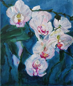 Bild 34: Orchideenblüten II, 30x30cm, 300€